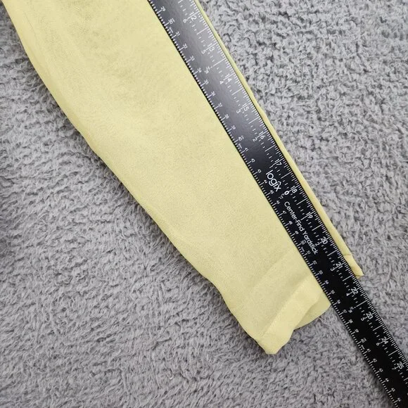 Women's Lime Green Sheer Coquette Ruffle Zip Up Blouse Small Romantic Layered - Picture 7 of 10